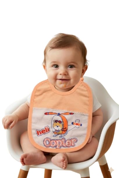 Baby Hooded Towel Bibs (Pack of 3)  Soft Cotton Wrap for Baby Newborn & Infants, Absorbent Towels for New Born, Sky Blue, Peach