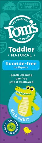 Toms of Maine Toddlers Fluoride-Free Natural Toothpaste in Mild Fruit Gel, 1.75 Ounce