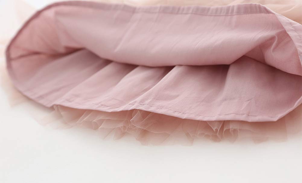 Gsvibk Baby Girls Tutu Dress Toddler Tulle Tutu Dress Infant Long Sleeve Cotton Dresses Princess Party Dress 9M Pink 708