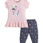 Bumzee Baby Girls Cotton Cap Sleeves Animal Print TShirt & Capri Set Peach & Navy  1824 Months (Peb11147EPch)