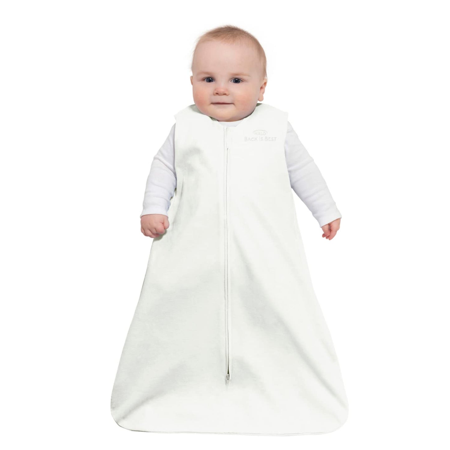 HALO Sleepsack Micro-Fleece Wearable Blanket, TOG 1.0, Cream, Medium