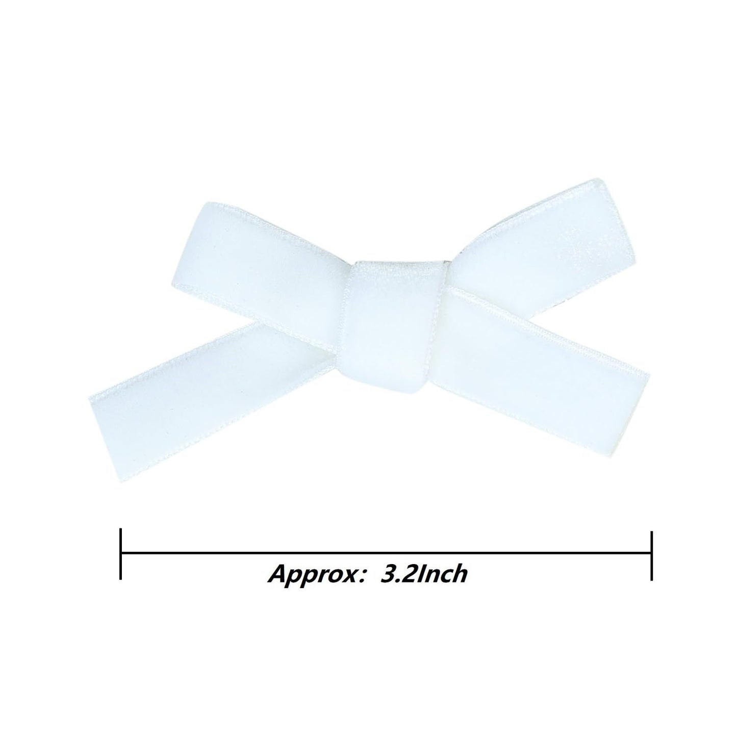 Cute 3.2' White Assorted Velvet Bow Hair Clips For Baby Girls, Toddlers, Kids, And Teens - 2 Pack