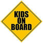 Yellow Caution Diamond Shaped Kids On Board Sticker (Safety Decals, Children Riding In Vehicle Vinyl, Drive Safely For Cars, Tru