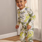 Simple Joys By Carter'S Baby Boys' 3-Pack Snug Fit Footed Cotton Pajamas, Navy Stripe/Sage Green Construction/White Dinosaur, 2T