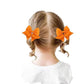 Lddcx Hair Tie, Baby Girls' Hair Ties With Bows For Toddler Ponytail Holders, Small Hair Ties, 2Pcs, Orange