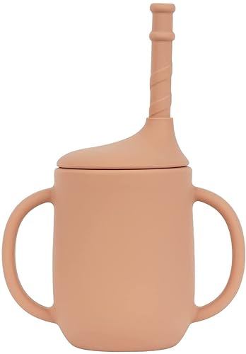Silicone Sippy Cups For Toddler,100% Soft Silicone Straw Trainer Cup For Infant, Tiny Transition Cup With Straw & Lid For Baby 6