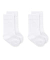 Jefferies Socks Baby Girls Boys Seamless Cotton Dress Knee High Socks 2 Pair Pack (Infant - Usa Shoe 1-4 - Age 3-12 Months, Whit