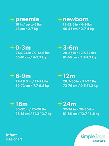 Simple Joys By Carter'S Baby Girls' 6-Pack Short-Sleeve Bodysuit, Multicolor/Solid Colors, Newborn