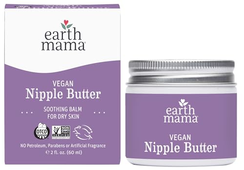 Earth Mama Vegan Nipple Butter | Cruelty-Free Breastfeeding Cream for Nursing Mamas | No Lanolin, 2-Ounce