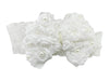 Akinoskids Newborn Infant Toddler Baby Girl Bowknot Flower Pearl Elastic Lace White Soft Head Band