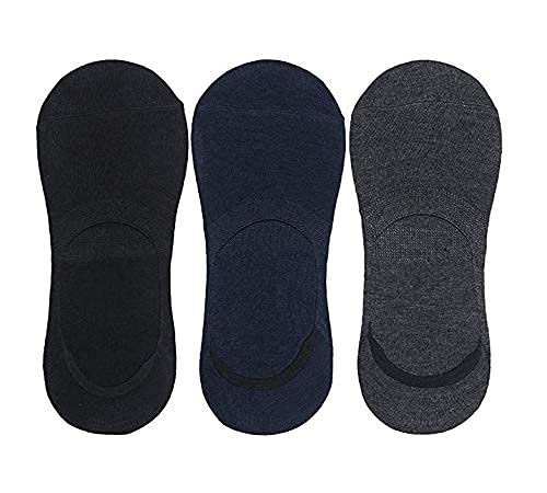 Shopping Shots AntiSlip Unisex Cotton Invisible No Show Cotton Loafer Socks With Anti Slip Silicon Grip (MultiColour Pack Of 3