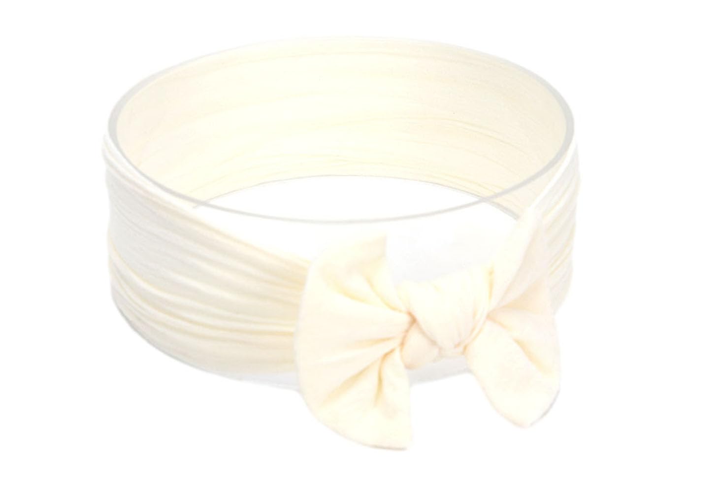 Koolgil Baby Girls Toddler Bow Knot Headbands Soft Nylon Headband for Daily Life Birthday Party Photography (Light Yellow)