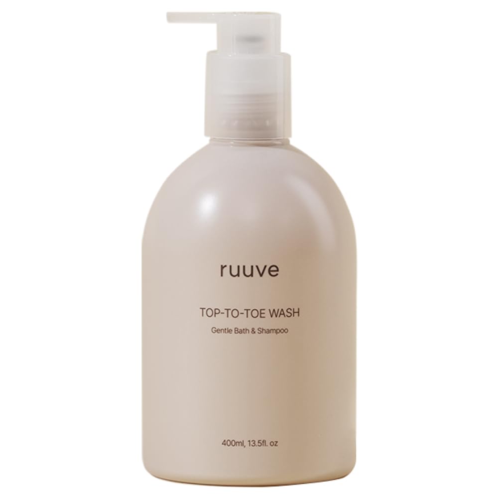 ruuve Baby Body Wash & Shampoo - Tear-Free,Hypoallergenic for Sensitive skin - Head-to-Toe Cleanser for Newborns and kids, 13.5 