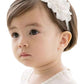 Evonest White Floral Pearl Headband For Infants, 612 Months, Stylish Hairband For Girl Kids, Cute Handmade Accessories For Newb