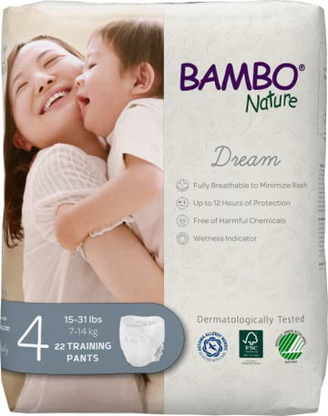 Bambo Nature Premium Training Pants (Sizes 4 To 6 Available), Size 4, 22 Count