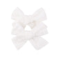 3.2'' Girls White Linen Hair Bows Clips - Alligator Clips Hair Accessories For Little Girls, Toddlers, Kids, And Teens