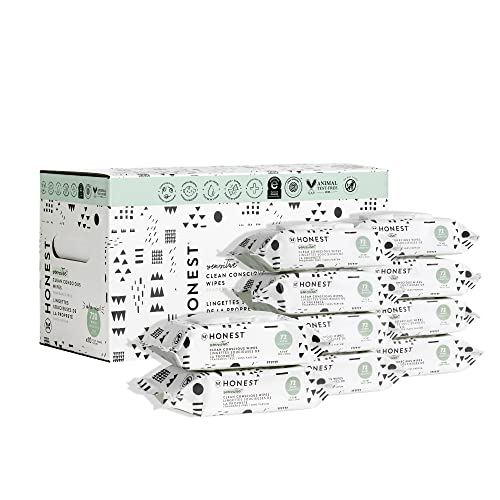 The Honest Company Clean Conscious Wipes  99% Water, Compostable, Plant-Based, Baby Wipes  Hypoallergenic, Ewg Verified  Pattern