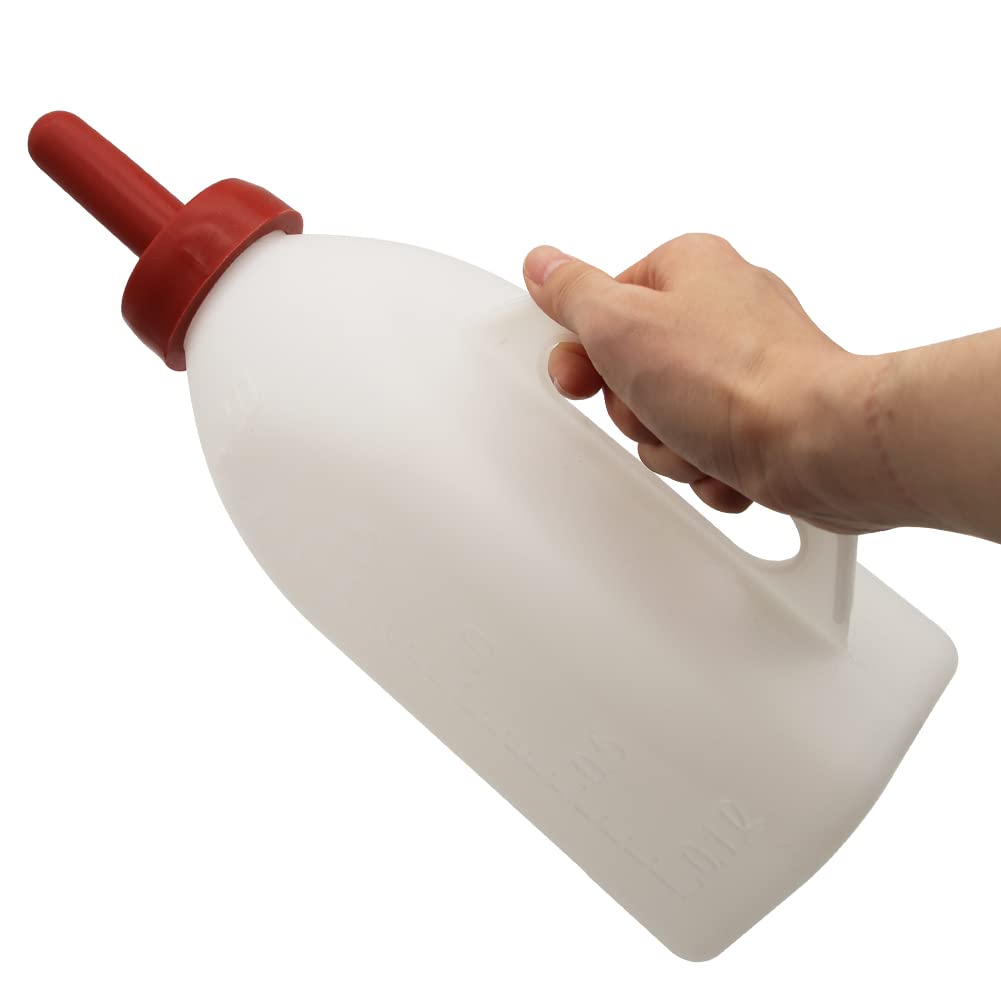 Moduoduo Calf Bottle With A Replacement Nipple 2.11 Quart Milk Feeder Nursing Feeding Bottle