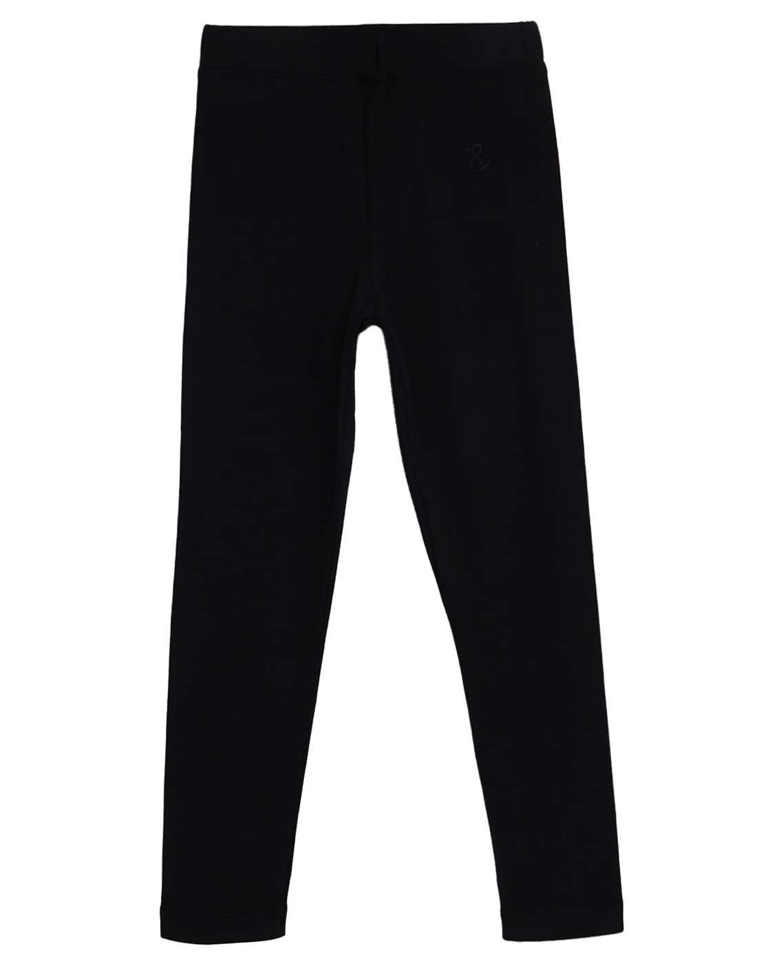 Tales & Stories Girls Black Spandex Slim Fit Solid LeggingC10120212MBL