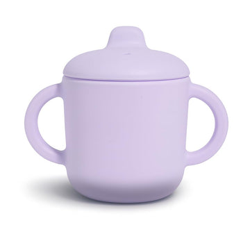 Catii 6 Months+ Sippy Cups with Handles,Small Silicone Sippy Cups Leak Proof 5oz,No Spill Sippy cups for Toddlers (Soft Lilac)