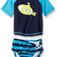 Kiko & Max Boys' Rashguard And Diaper Cover Swim Set, Navy Submarine, M