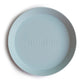 Mushie Round Dinnerware Plates For Kids  Made In Denmark, Set Of 2 (Powder Blue)