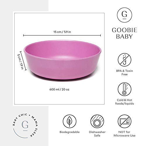 Goobie Baby Bamboo Dinnerware Bowls For Kids, Set Of 4 Eco Friendly Toddler Bowls :: Non Toxic & Kid Safe Dishes For Cereal & So