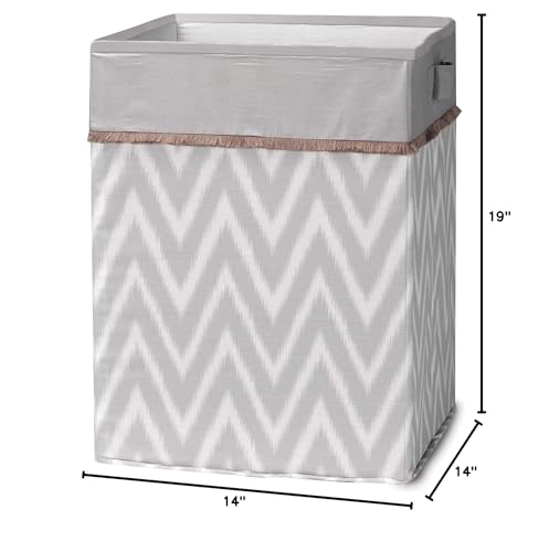 Lambs & Ivy Urban Jungle Gray/White Chevron Storage/Hamper