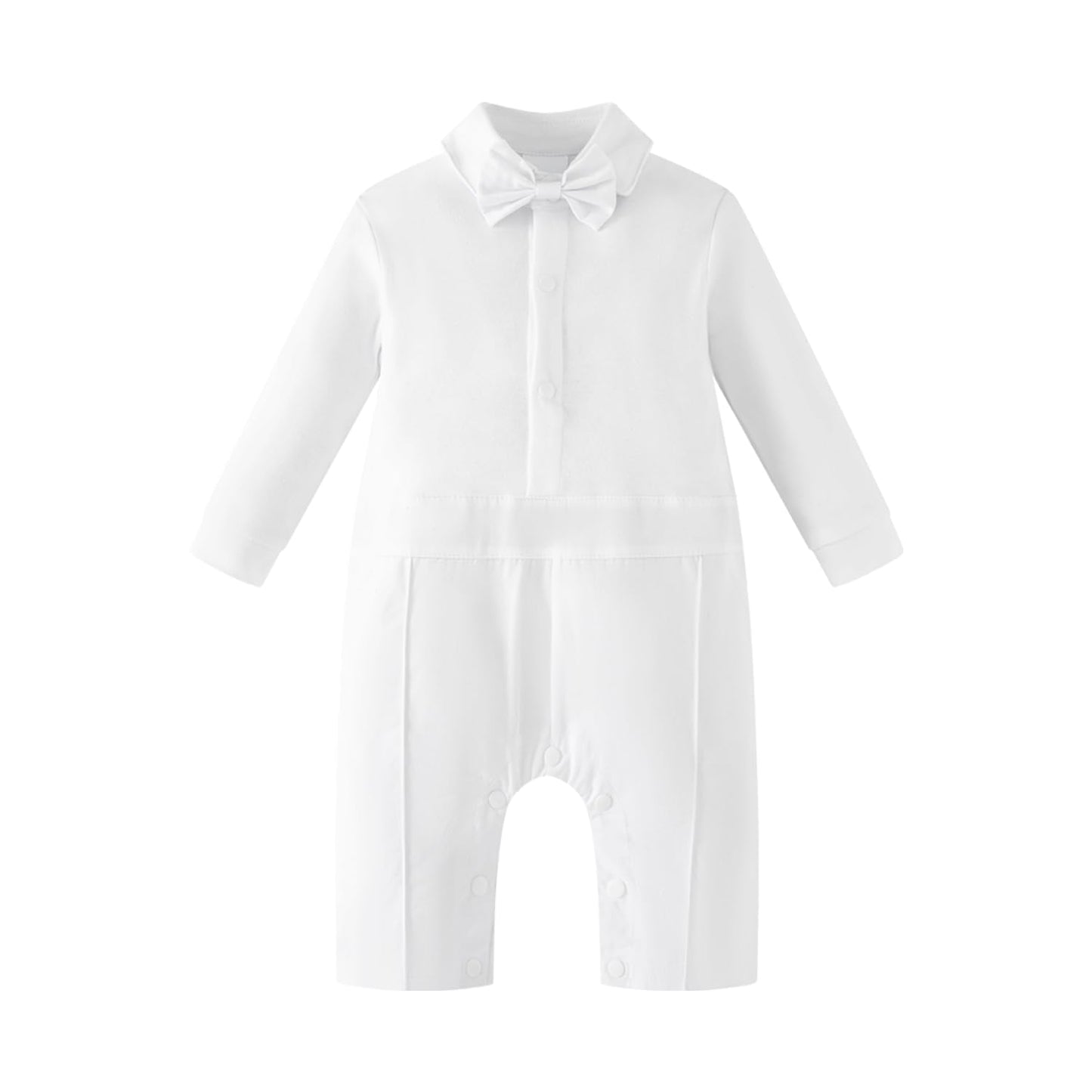 Mommy'S New Man Newborn Baptism Outfits Boys Long Sleeve White Baby Wedding Outfit Cake Smash Christening Jumpsuit (9-12 Months)