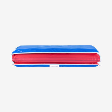 Kindermat, 1' Thick, 4-Section Rest Mat, 45' X 19' X 1', Red/Blue With Grey Binding, Great For School, Daycare, Travel, And