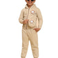 Ameeha Kids Fleece Winter Wear Tracksuit With Cartoon Print, FullZip Hooded Sweatshirt And Joggers Set With Sling Bag (In, Age,