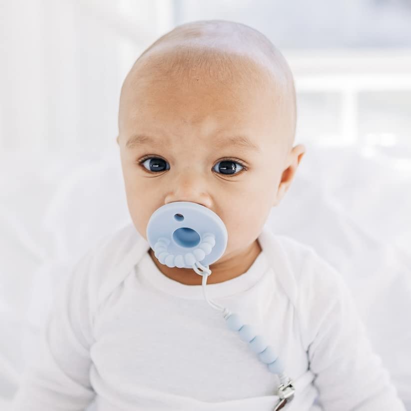 Ryan & Rose Cutie Pat Pacifier Teether (Slant, Blue)