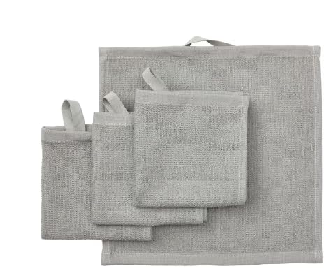 CHINPIN Luddvial Washcloth, Grey, 25x25 cm (10x10)