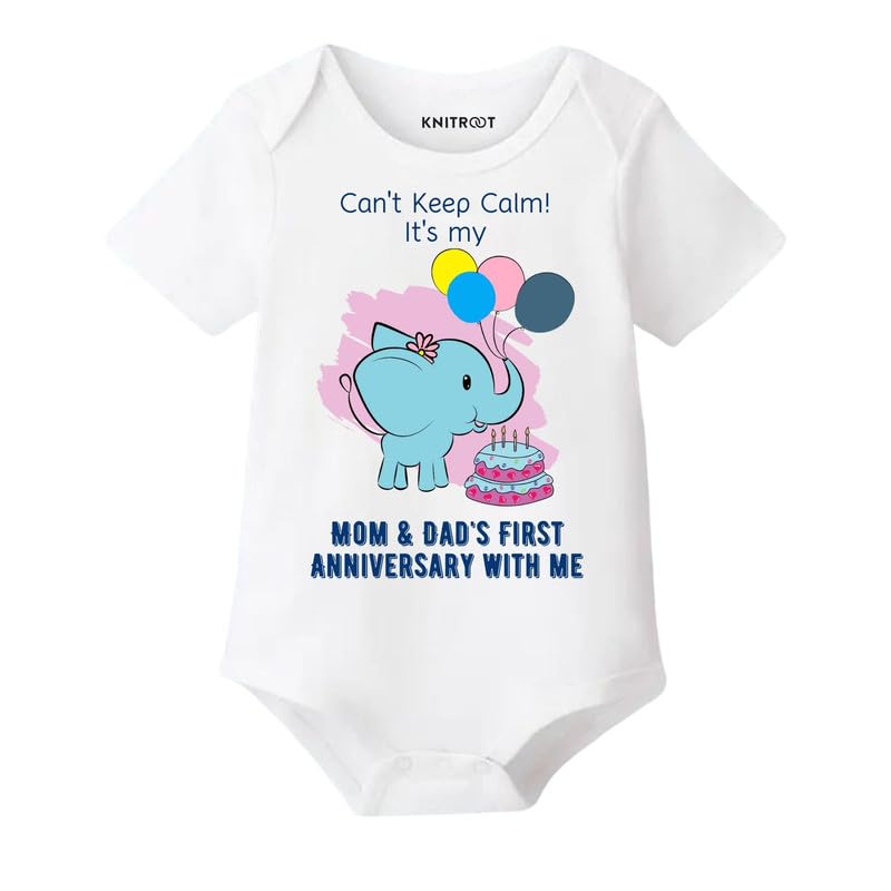 Knitroot Mom & Dad Family Special Onesies, Unisex Baby Kids Cotton Lycra Envelope Neck Half Sleeve White Romper, Bodysuit, Sleep