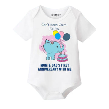 Knitroot Mom & Dad Family Special Onesies, Unisex Baby Kids Cotton Lycra Envelope Neck Half Sleeve White Romper, Bodysuit, Sleep