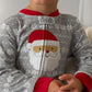 Simple Joys By Carter'S Kids' Holiday Loose-Fit Flame Resistant Fleece Footed Pajamas, Light Grey Santa/Mint Green Christmas Pri