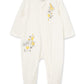 Little Me Clothes For Baby Girls' Ivory Floral Side-Snap Footie, 6 Months