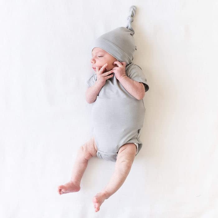 Kyte Baby Short Sleeve Unisex Baby Bodysuits, Rayon Made From Bamboo Material (3-6 Months, Storm)