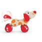 Walk-A-Long Puppy Wooden Pull Toy by Hape  Award Winning Push Pull Toy Puppy For Toddlers Can Sit, Stand and Roll. Rubber Rimmed