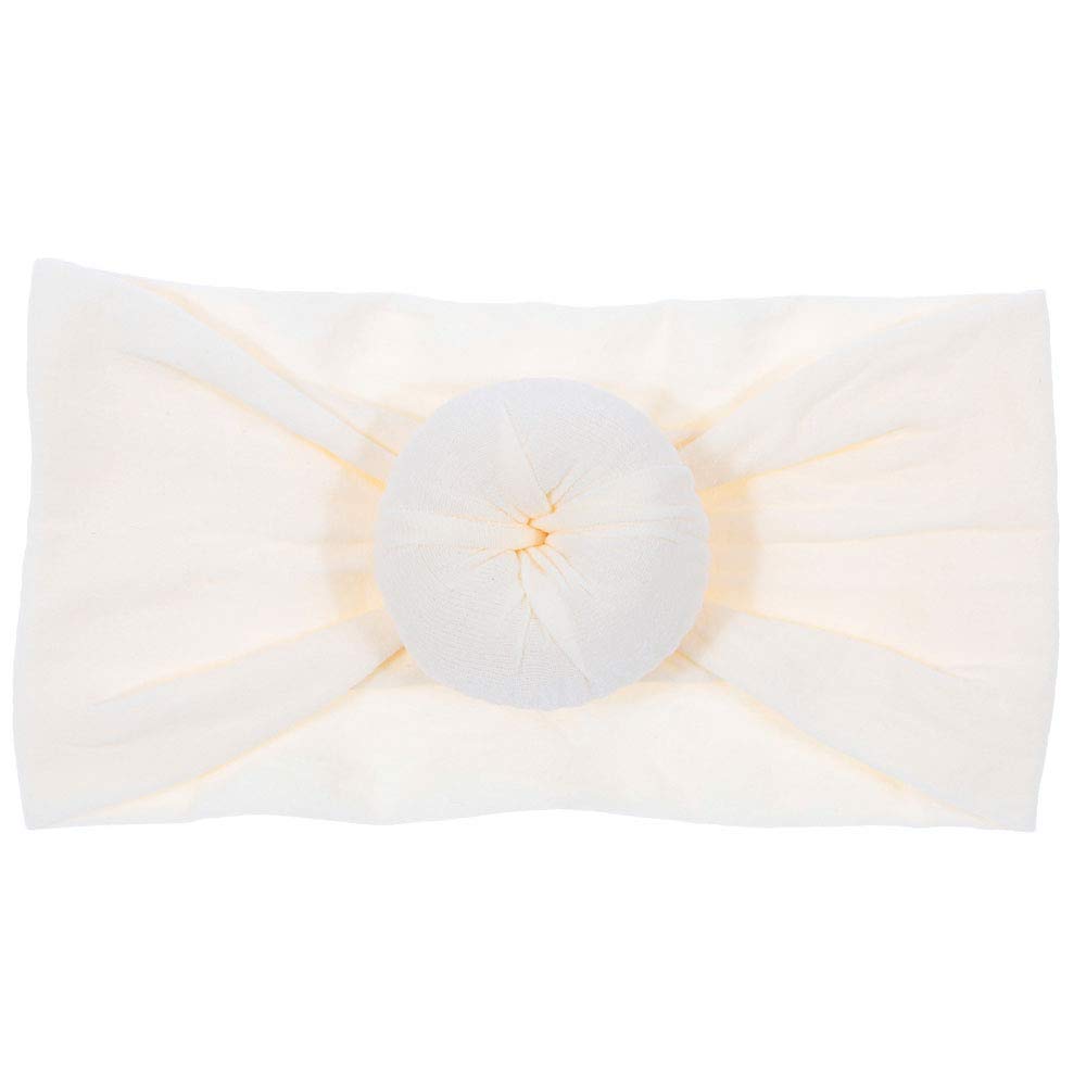 Nishine 6 Pack Cute Toddler Baby Girls Elastic Soft Nylon Headwraps Infant Knot Bow Headband Turban (Set 2)