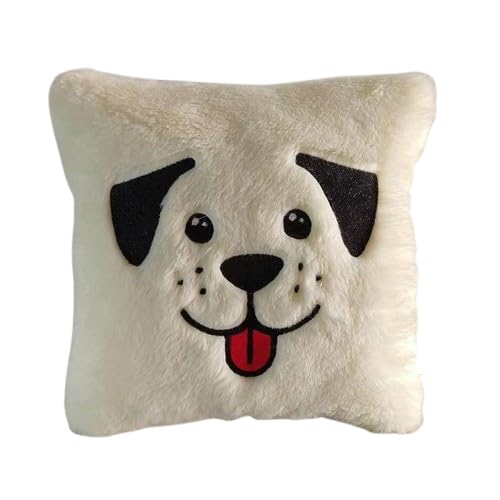 KIZDY Soft Dog White Throw Pillow with Filling for Home Decorative Cushion Couch Pillow Gift for Birthday, Valentines Day, Wedd