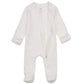 Aablexema Baby Footed Pajamas With Mitten Cuffs - Unisex Newborn Infant 2 Ways Zipper Cotton Footie Pjs(Creamy-White,Newborn)