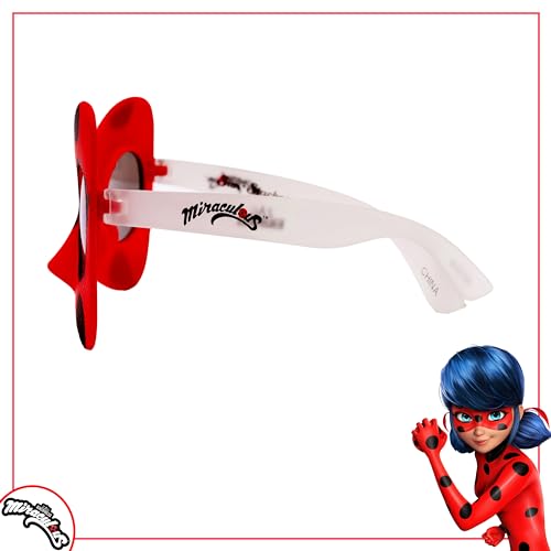 Sun-Staches Miraculous Ladybug Sunglasses Costume Accessory, Uv400 Lenses, Accessory Or Party Favor, One Size Fits Most, Red Fra