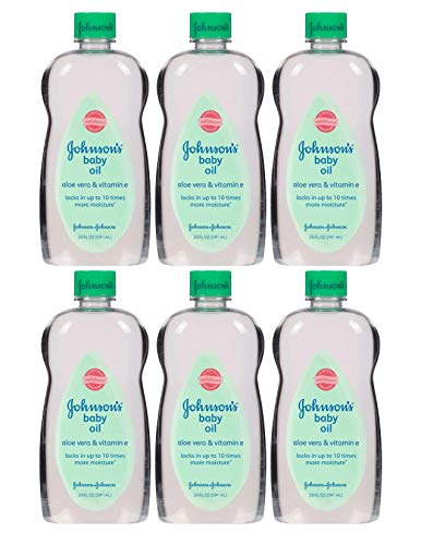 Johnson S Baby Oil, Mineral Oil Enriched With Aloe Vera And Vitamin E To Prevent Moisture Loss, Hypoallergenic, 20 Fl. Oz (Pack