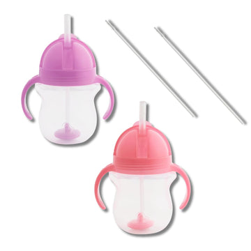 Munchkin Weighted Straw Sippy Cups For Toddlers 7Oz, Leak Proof, Easy To Hold-Great Toddler Cups With Straws, Supports Straw-Use