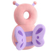 Baby Walker Head Protector Toddler Adjustable Baby Head Protection Backpack Wear Safety Pad (Turtle) (Pink Butterfly)