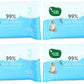 Mother Sparsh Thick Fabric Baby Water Based Unscented Wipe (Blue, 10 Wipes)  Pack of 4