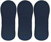 Queery Men Solid No Show Cotton Loafer Socks (Navy, Pack Of 3 Pairs)