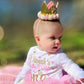 Sparkle 1St Baby Crown Headband Hat, Glitter First Birthday Flowers Crown For Princess Girl Baby Show Toddler Photography (Pink