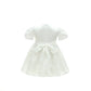 Glamulice White Baby Girl Party Dress Christening Baptism Gowns 6-12 Infant Church First Birthday Pageant Dresses Satin Newborn